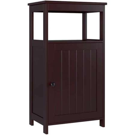 Single Door Storage Vintage Hangzhou Bathroom Vanity Cabinet Wood Dark Brown